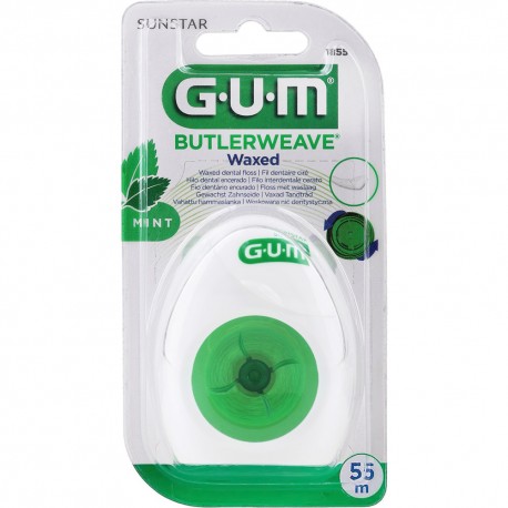 Зубная нить GUM BUTLERWEAVE MINT WAXED, 55 м