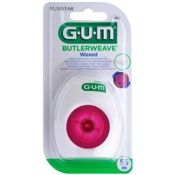 Зубная нить GUM BUTLERWEAVE WAXED, вощенная, 55м
