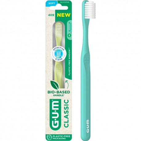 Зубна щітка GUM CLASSIC Bio-Based Handle, компактна м'яка