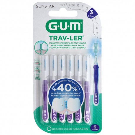 GUM Trav-Ler 1.2 mm interdental brushes
