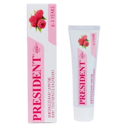 Зубная паста PRESIDENT BABY RASPBERRY 0-3, 30 мл